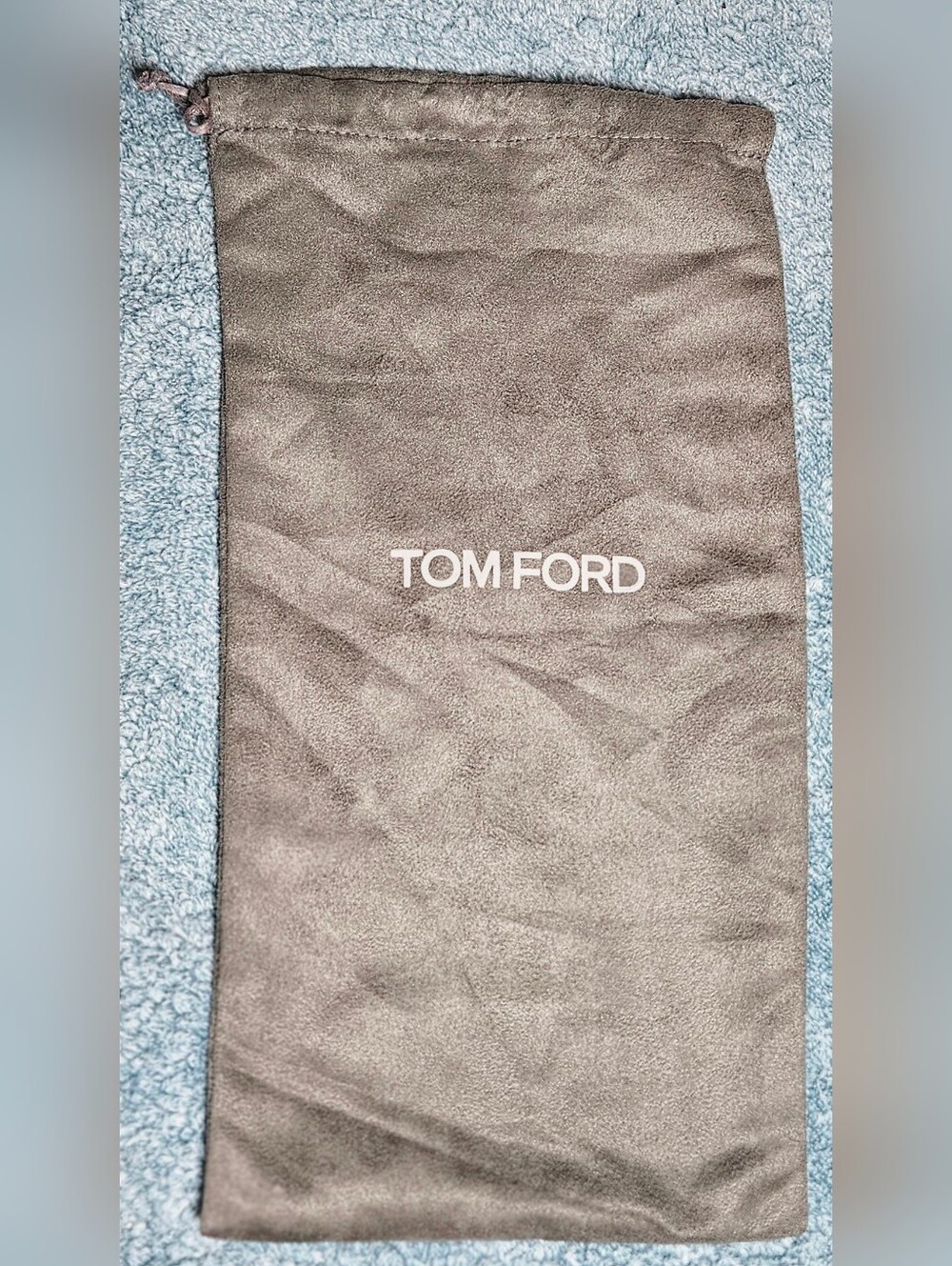 Authentic Tom Ford Dark Gray Soft Suede Cotton Drawstring Dust Bag Jewelry Pouch - Picture 3 of 8
